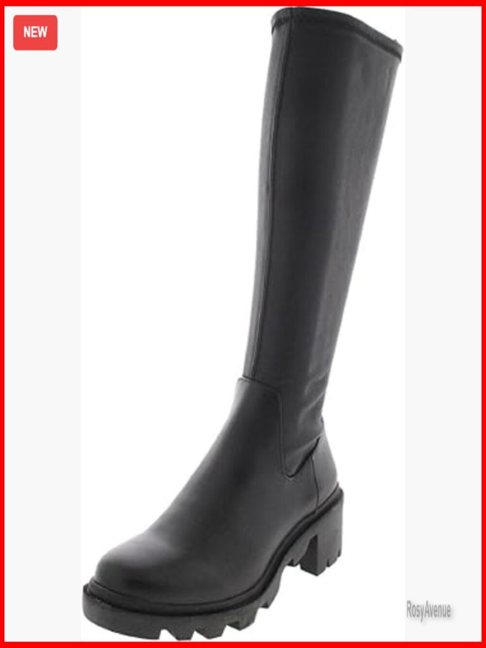 Knee High Fashion Boots with Block Heel, Round Toe, Side Zipper Closure